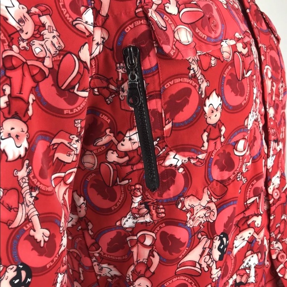 🔥SOLD! 90s Flamehead US Button Front Shirt Cartoo - Picture 3 of 7